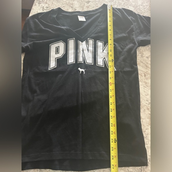 VS PINK Short Sleeve Shirt Black sparkly bling Small - Picture 6 of 6